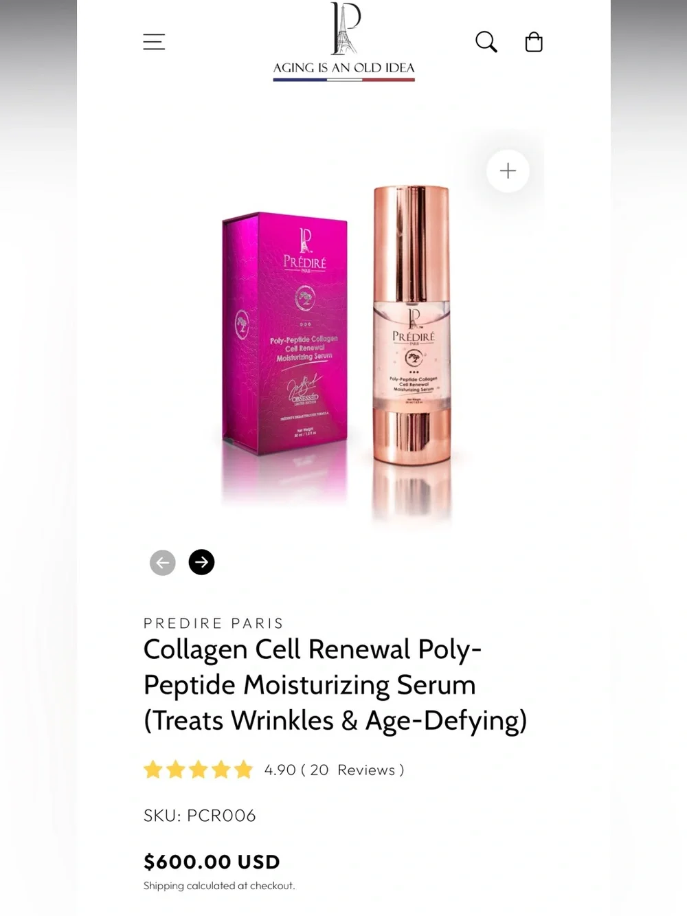 Poly-Peptide Collagen Cell Renewal Moisturizing Serum, Age Defying - 30mL